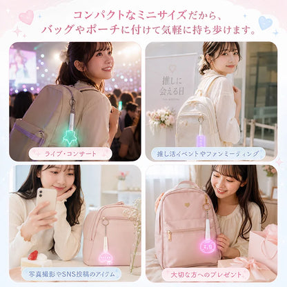 【ラウンドハンドル】8種類のテンプレート オリジナル 名入れ ミニペンライトキーホルダー 15色発光